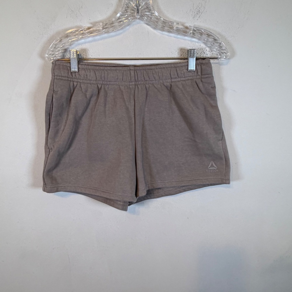 Reebok Womens Shorts Fleece Cotton Blend Brown Small